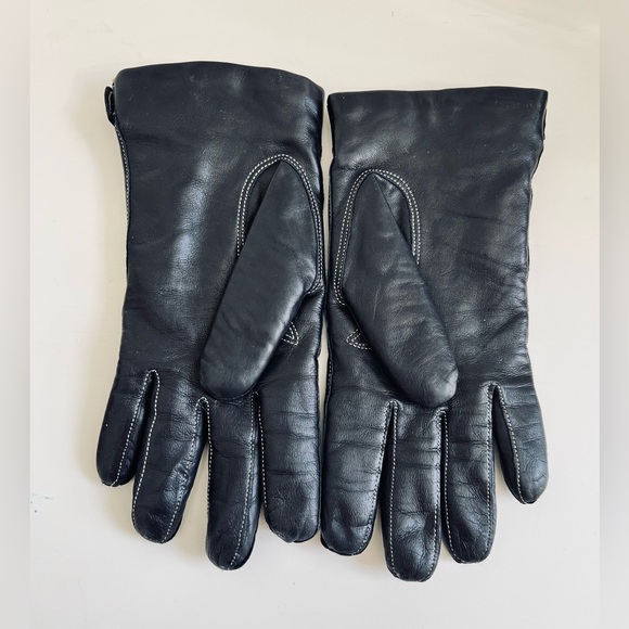 EUC COACH Cashmere lined Leather Gloves - Picture 3 of 5